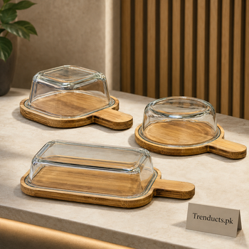 Square round and rectangular kebab serving dishes with clear glass lids