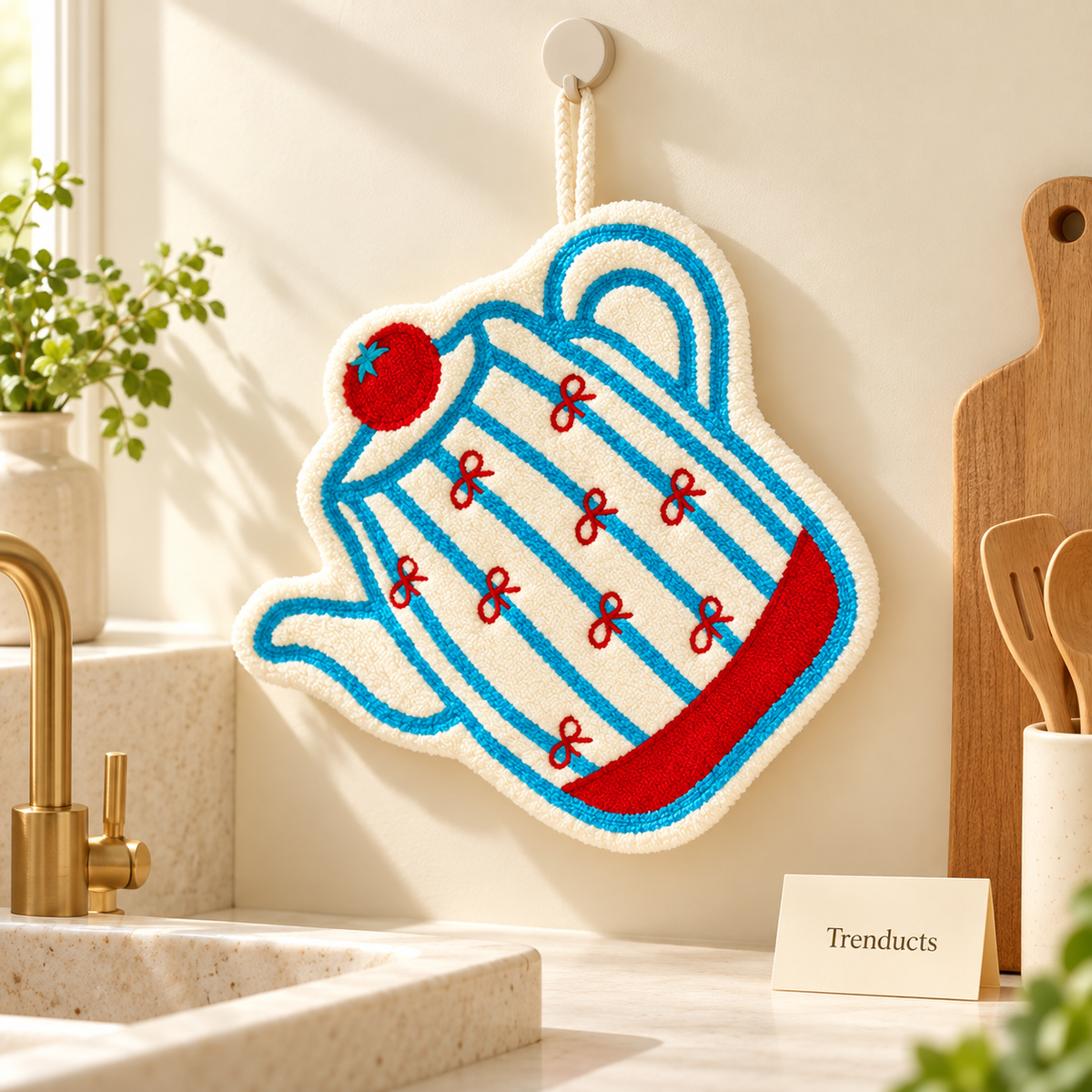 Kettle-Shaped Microfiber Hanging Cleaning Towel