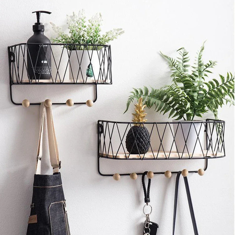 Key Holder Wall Rack with Hooks - Stylish & Durable