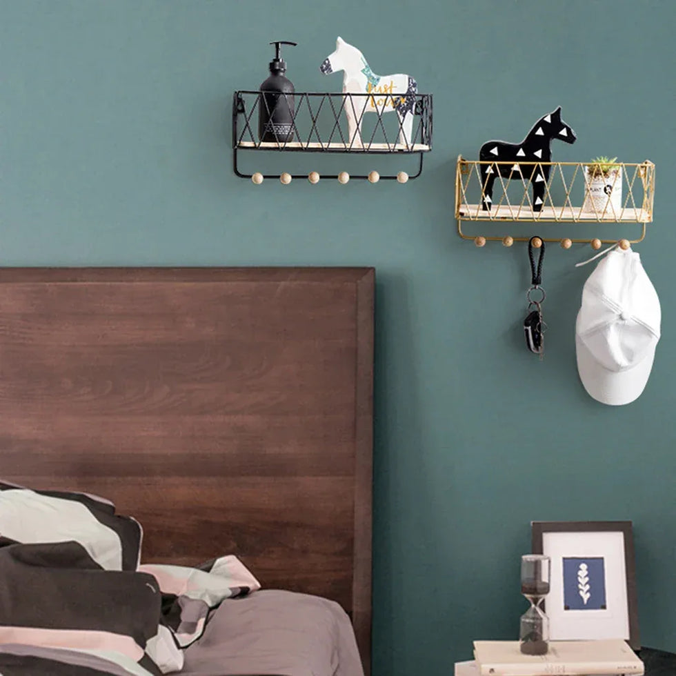 Key Holder Wall Rack with Hooks - Stylish & Durable