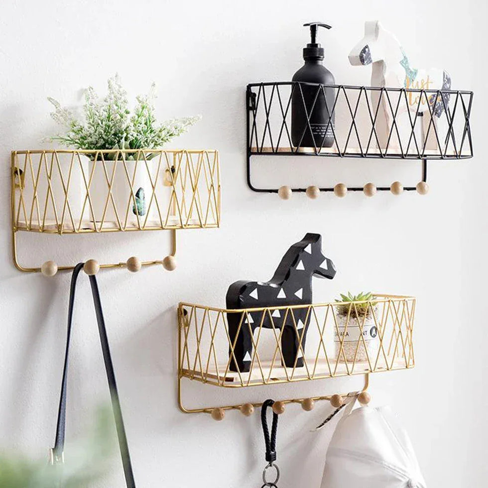 Key Holder Wall Rack with Hooks - Stylish & Durable