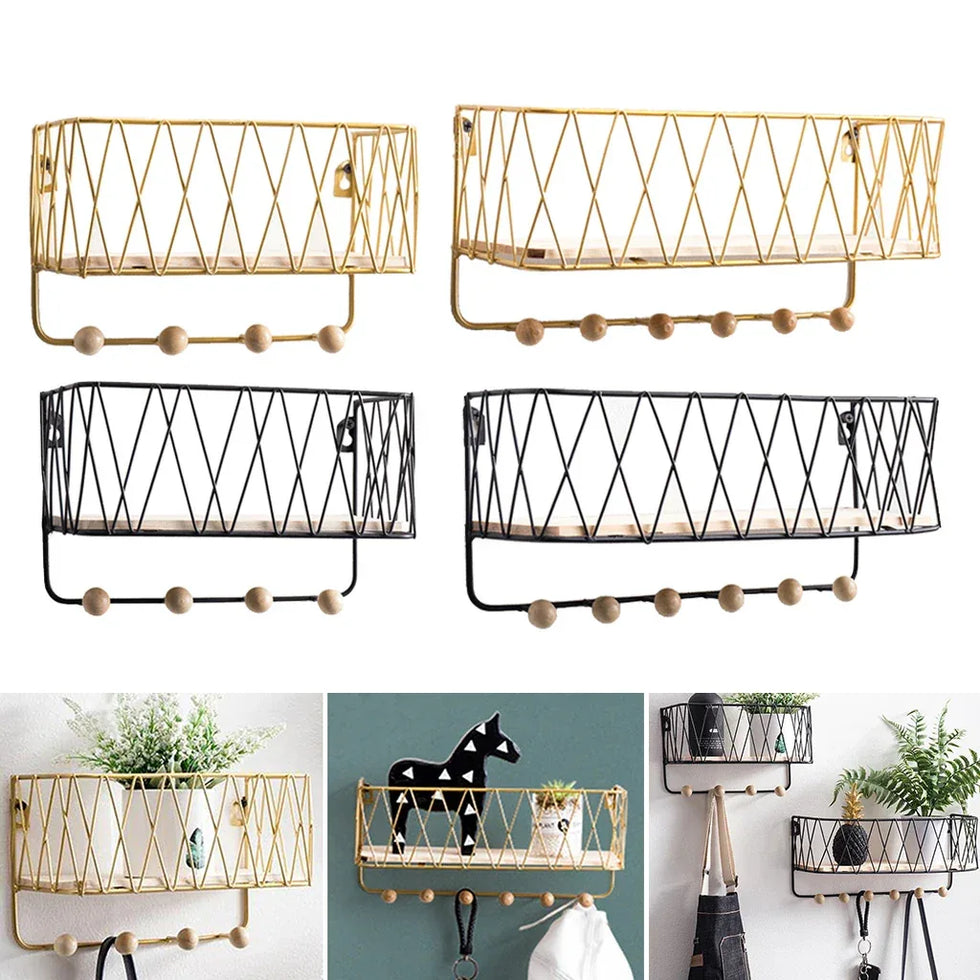 Key Holder Wall Rack with Hooks - Stylish & Durable