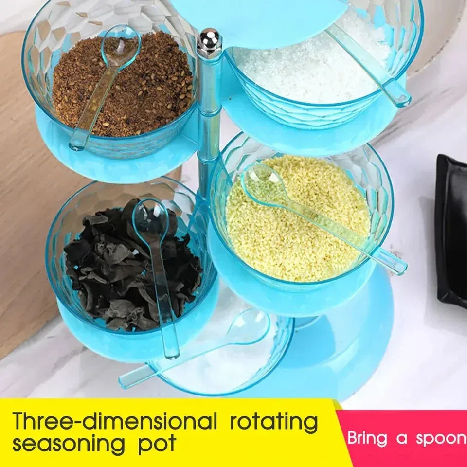 5 Layer Spice Organizer with Glass Containers
