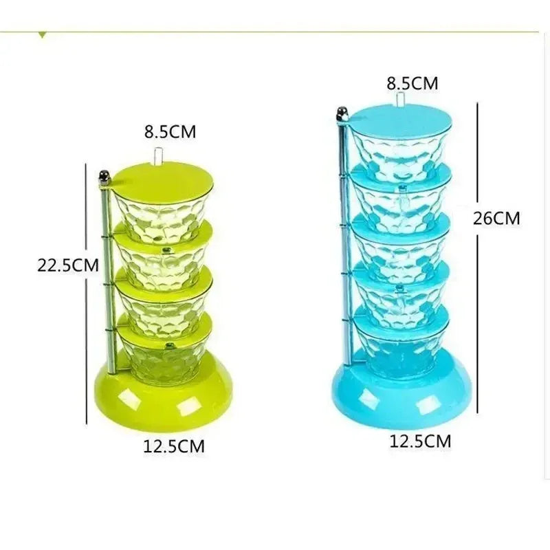 5 Layer Spice Organizer with Glass Containers