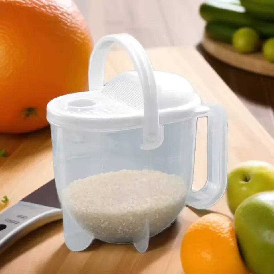 Rice Strainer with Handle for Easy Washing