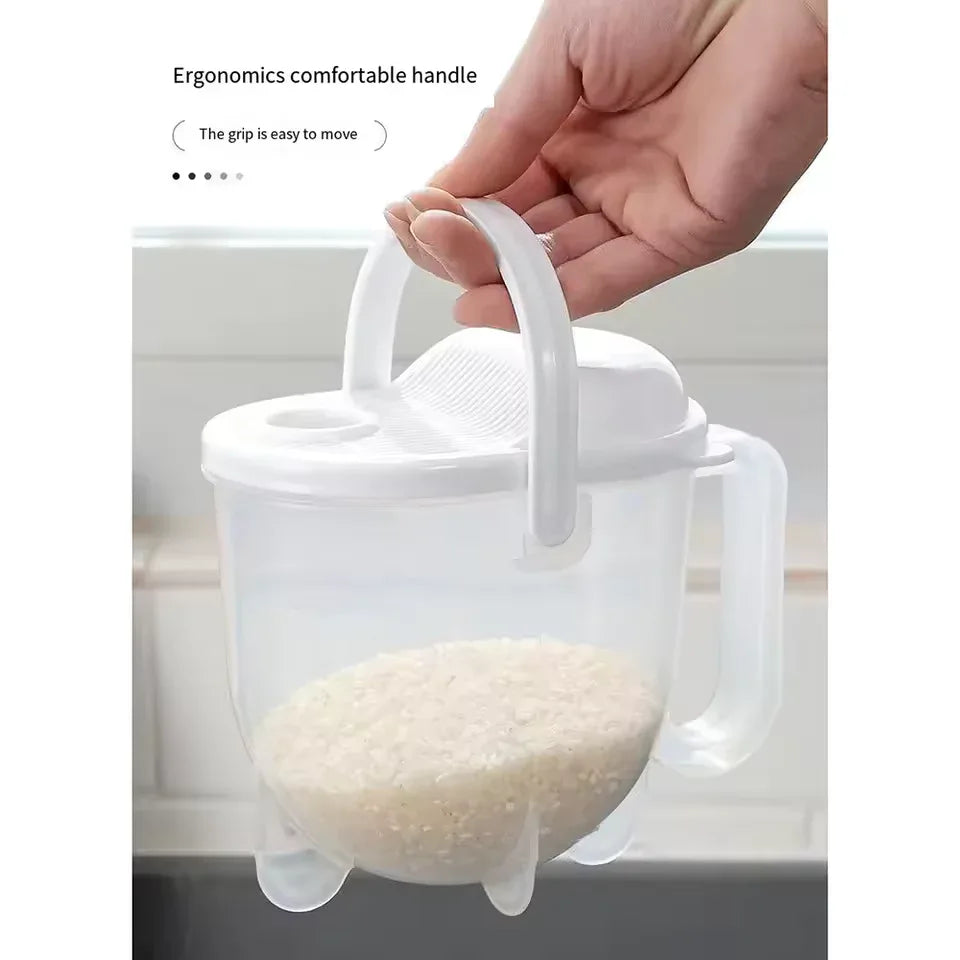 Rice Strainer with Handle for Easy Washing