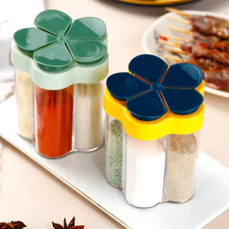 Kitchen Seasoning Container with Lids - 6 Compartments