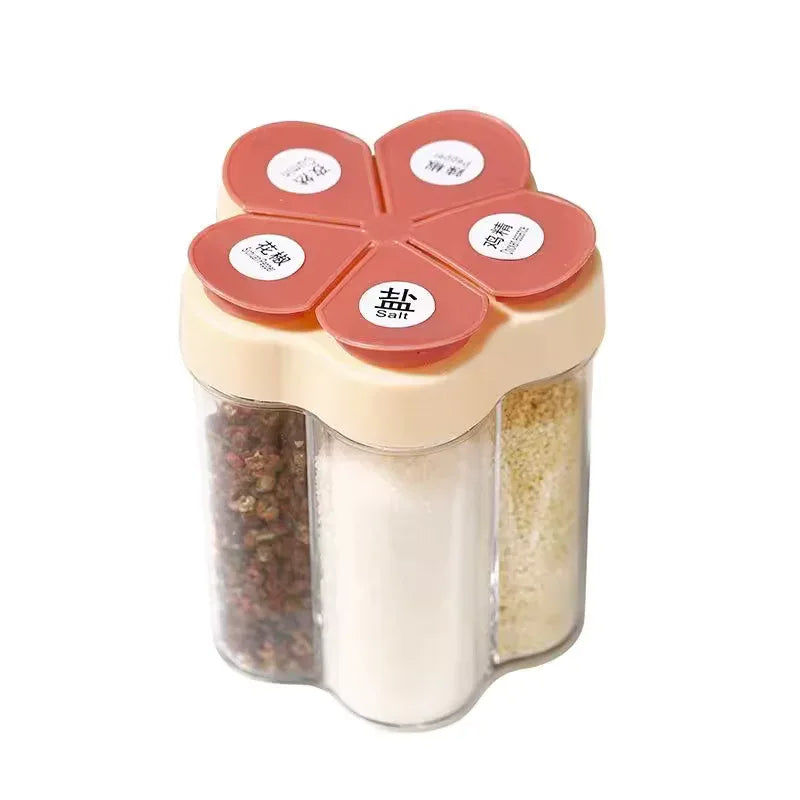 Kitchen Seasoning Container with Lids - 6 Compartments
