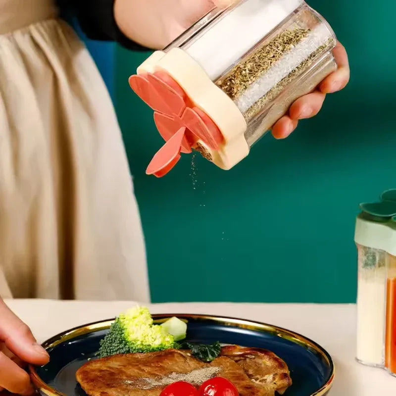 Kitchen Seasoning Container with Lids - 6 Compartments