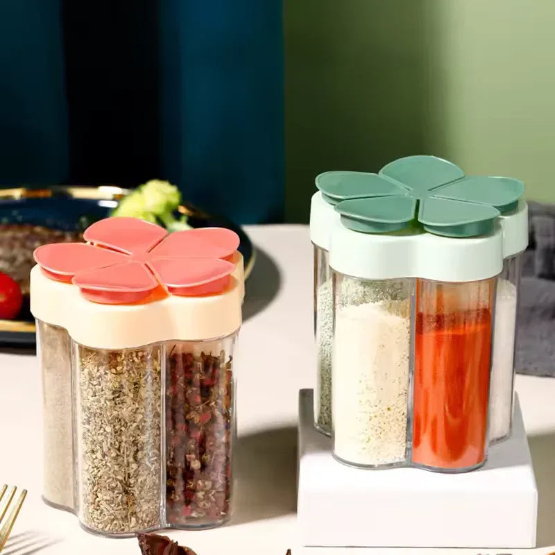 Kitchen Seasoning Container with Lids - 6 Compartments