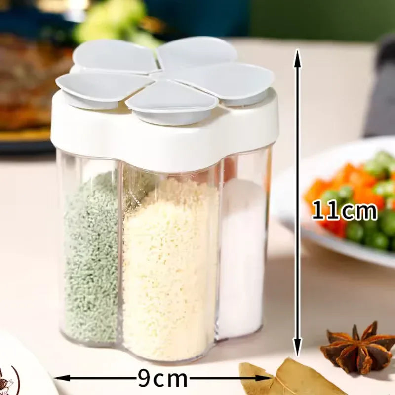 Kitchen Seasoning Container with Lids - 6 Compartments