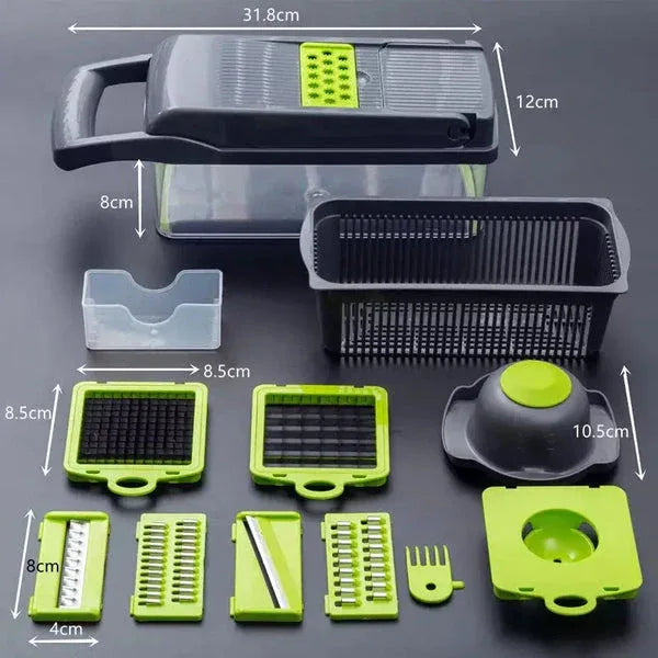 12 in 1 Multifunctional Vegetable Cutter with Storage Box - Clarify.pk