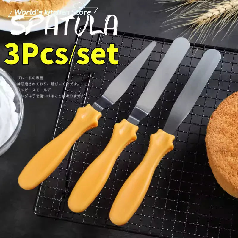 Cake Spatula 3 Piece Set - Durable Kitchen Tool - Clarify.pk