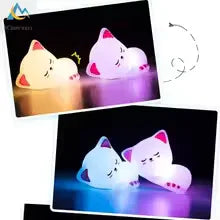 Soft Silicone Cat LED Lamp Night Light - Clarify.pk