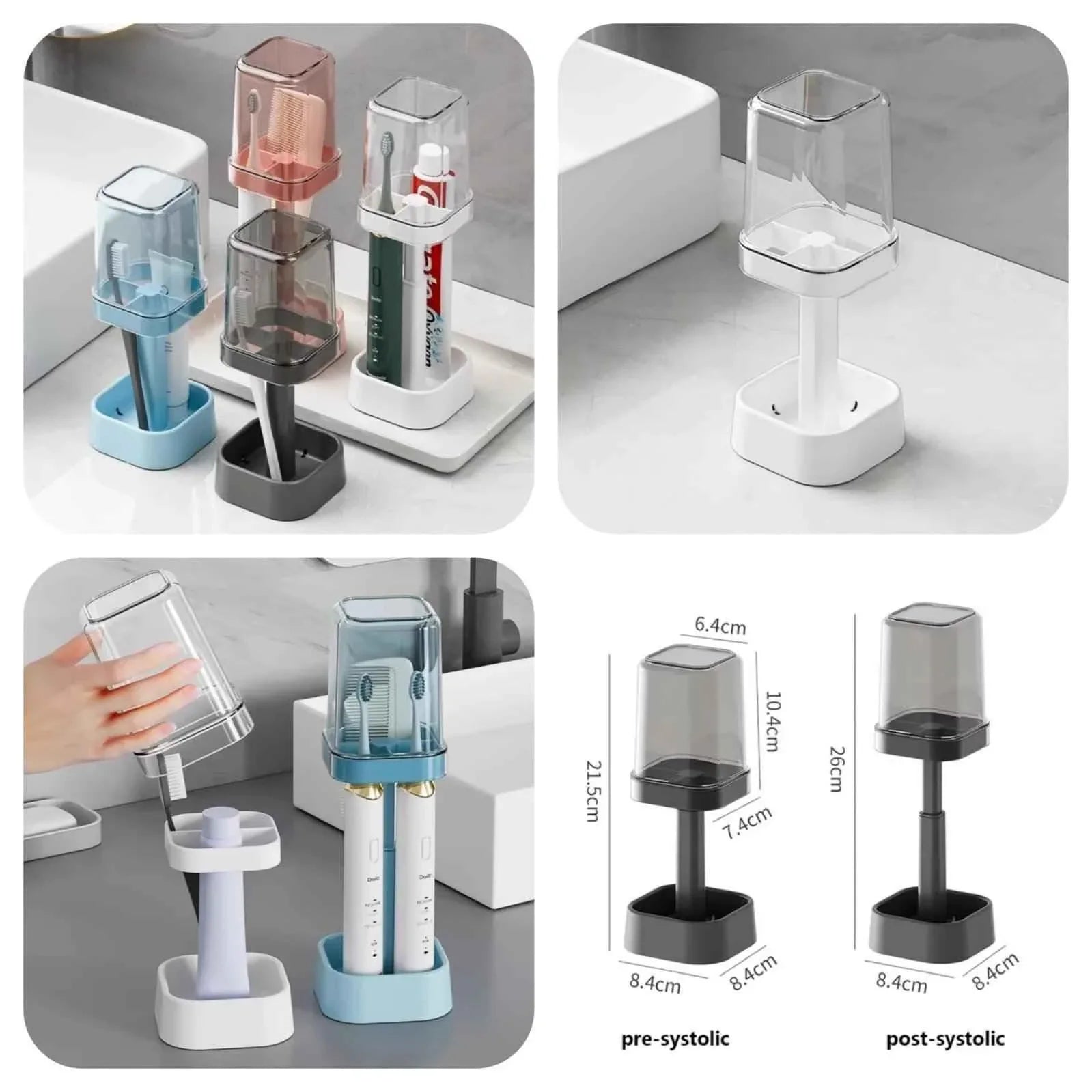 Lamp Shaped Toothbrush Holder Storage Case for Bathroom Organization - Clarify.pk