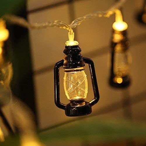 ونٹیج چارم کے ساتھ 10 لالٹین سٹرنگ لائٹس کا سیٹ
