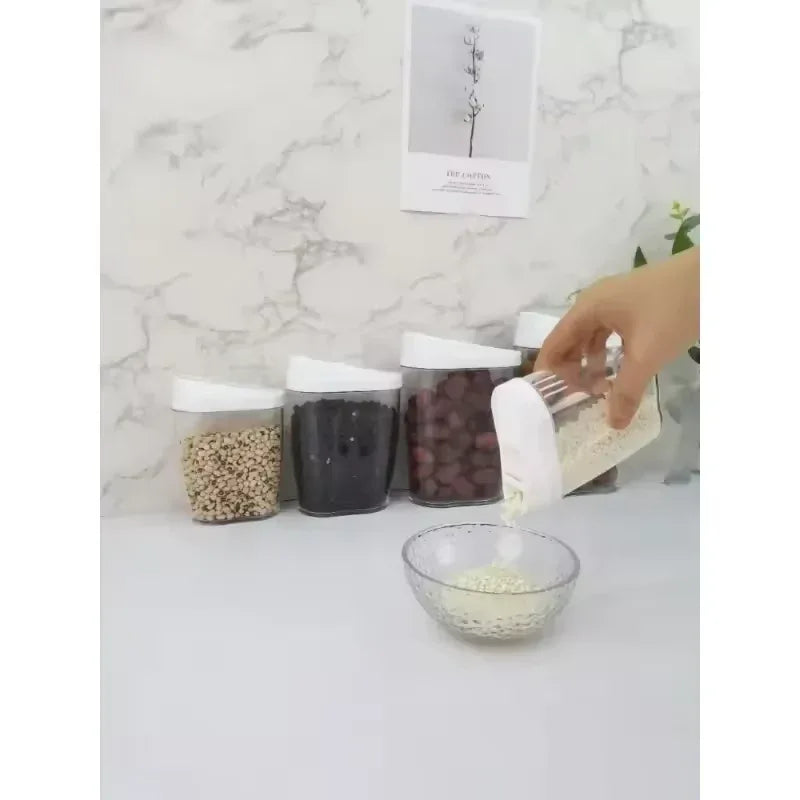 5 Pieces Set Large Capacity Storage Jars for Pantry - Airtight Set - Clarify.pk