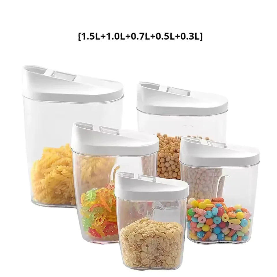5 Pieces Set Large Capacity Storage Jars for Pantry - Airtight Set