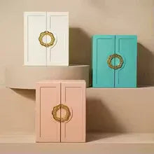 Large Faux Leather Jewelry Box with Multiple Drawers
