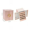 Large Faux Leather Jewelry Box with Multiple Drawers