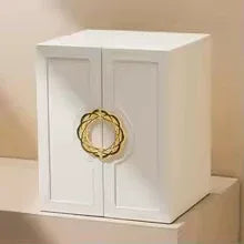 Large Faux Leather Jewelry Box with Multiple Drawers