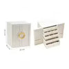 Large Faux Leather Jewelry Box with Multiple Drawers