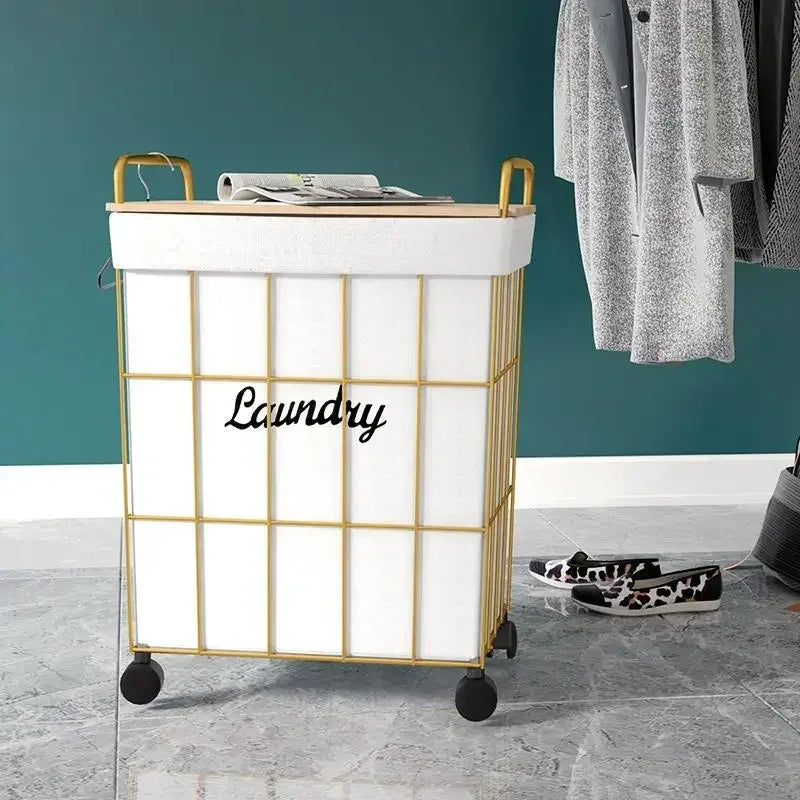 Premium Laundry Basket with Wheels - Stylish & Portable - Clarify.pk