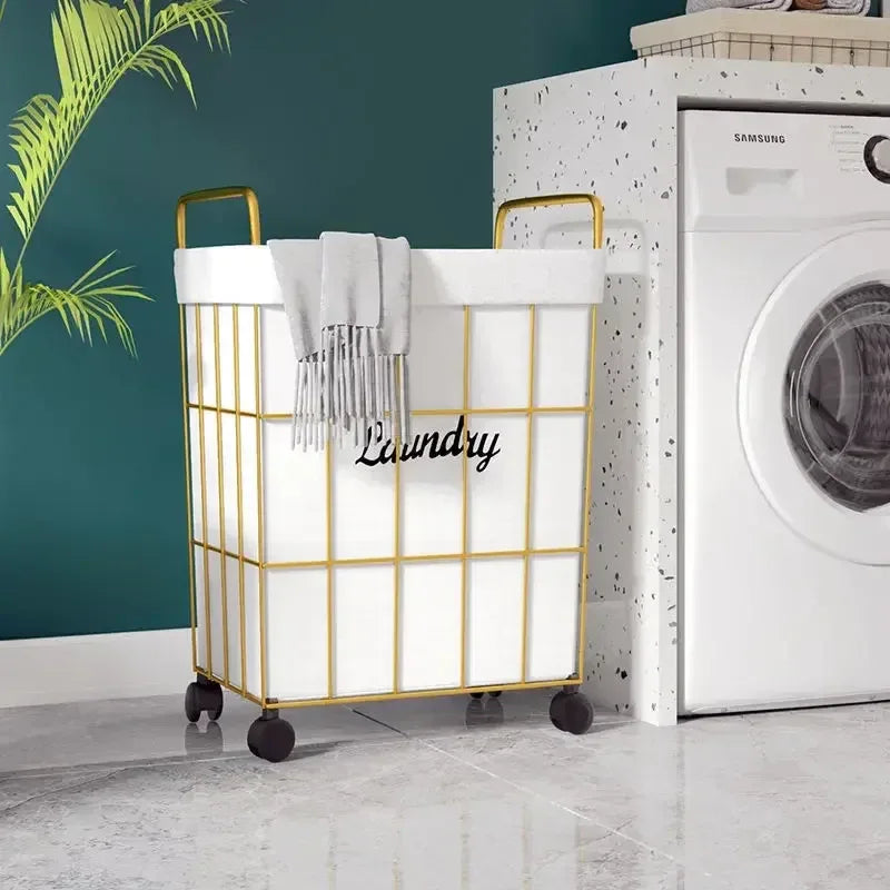 Premium Laundry Basket with Wheels - Stylish & Portable - Clarify.pk