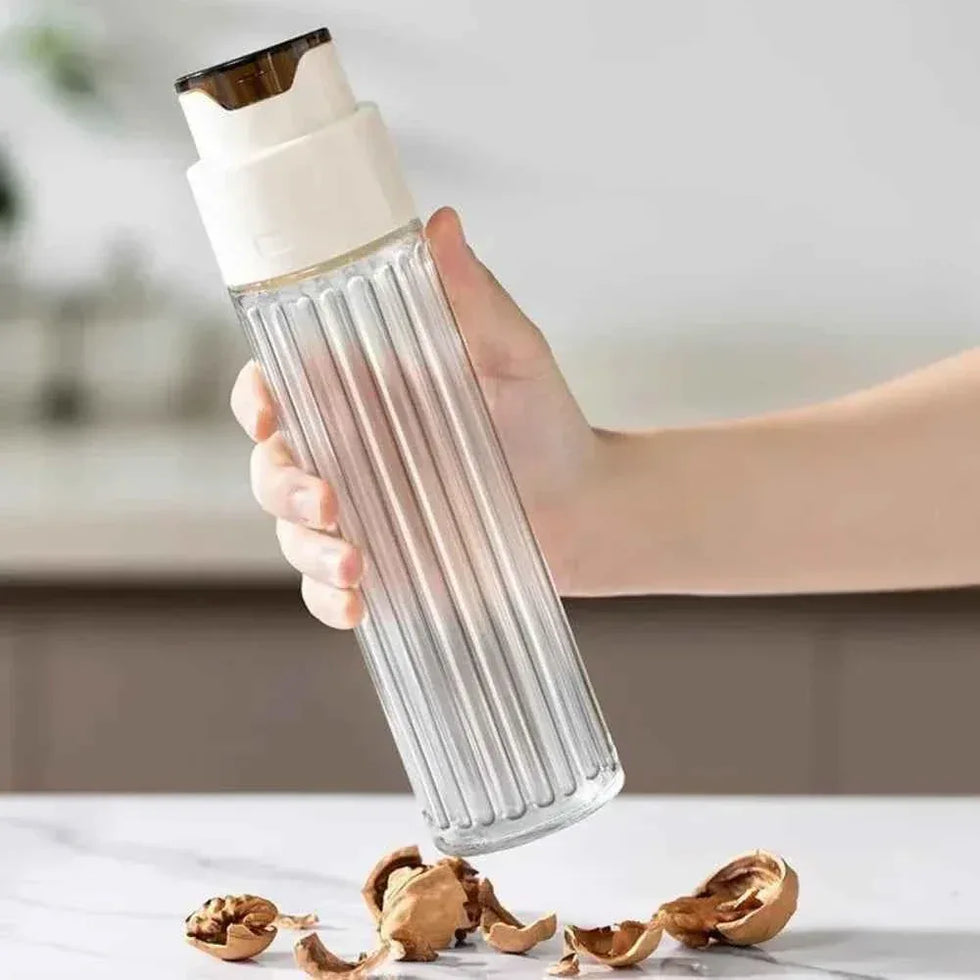 Leak-Proof Glass Oil Jar for Kitchen Use