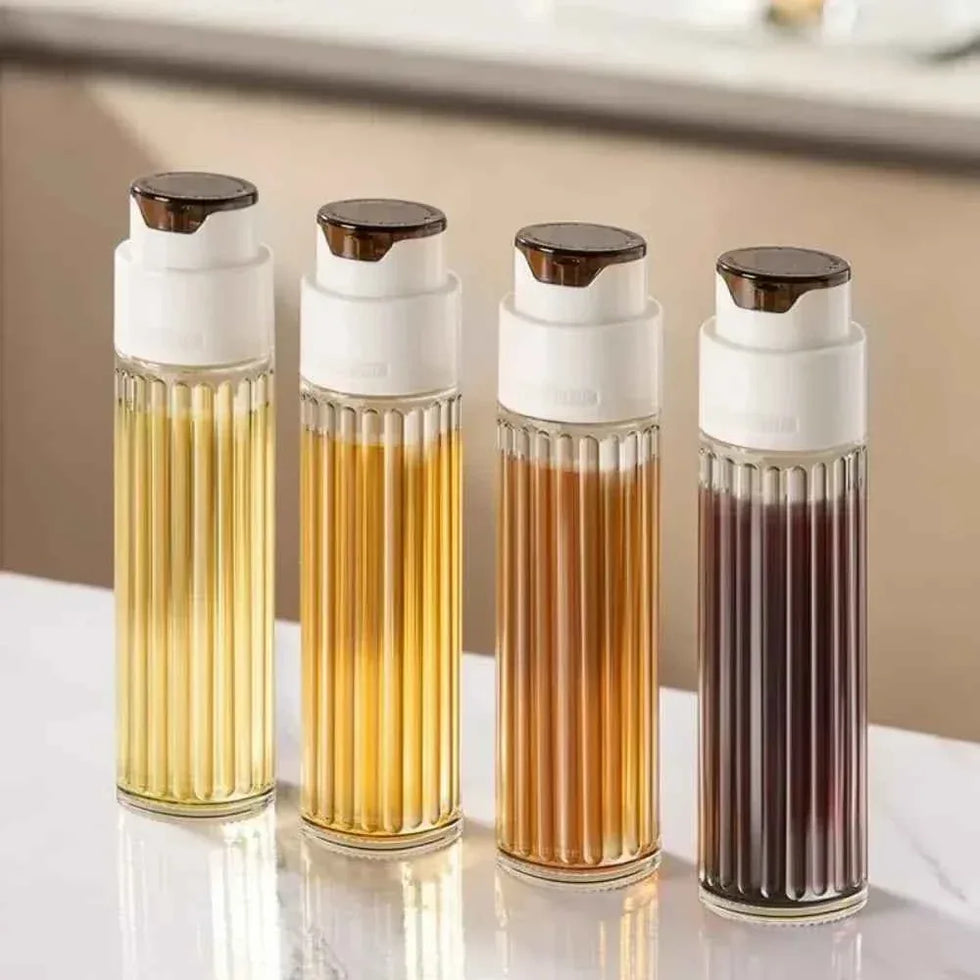 Leak-Proof Glass Oil Jar for Kitchen Use