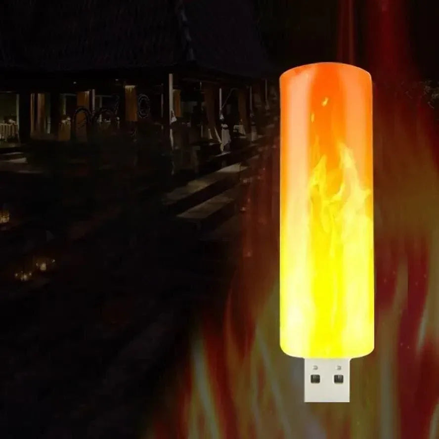 USB ایل ای ڈی شعلہ اثر نائٹ لائٹ