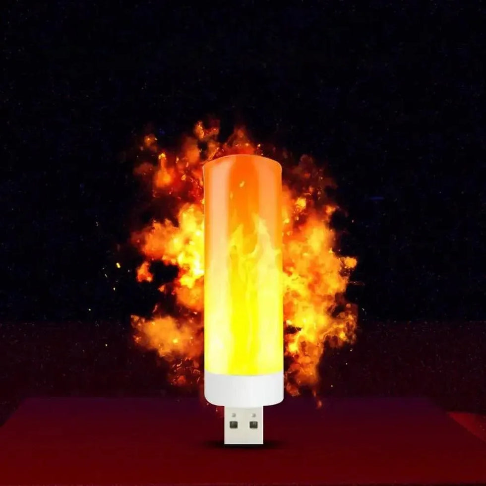 USB LED Flame Effect Night Light - Clarify.pk
