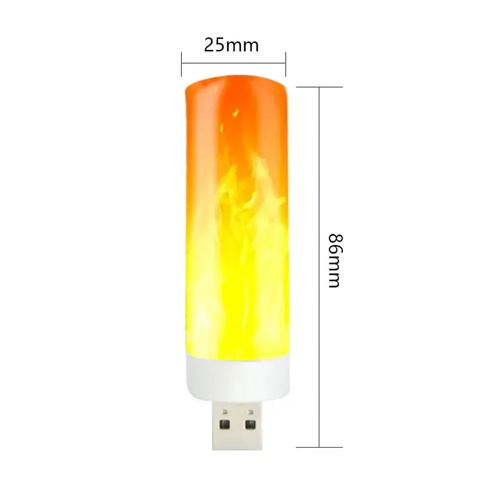 USB ایل ای ڈی شعلہ اثر نائٹ لائٹ