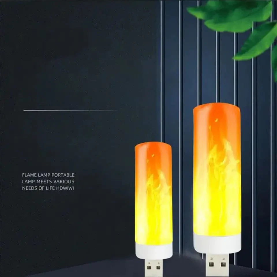 USB LED Flame Effect Night Light - Clarify.pk