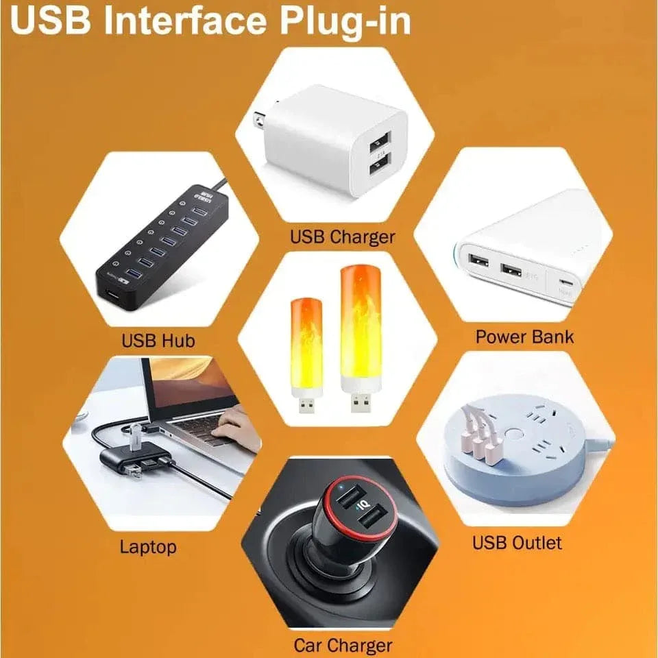 USB ایل ای ڈی شعلہ اثر نائٹ لائٹ