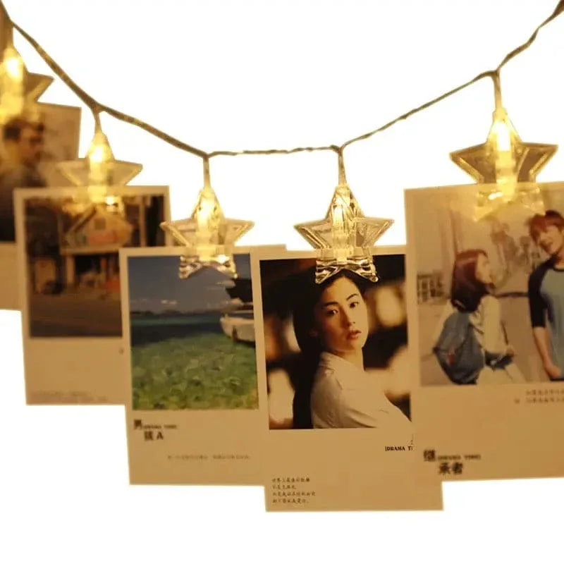 10 Pieces LED Photo Clip String Lights Star Design - Clarify.pk
