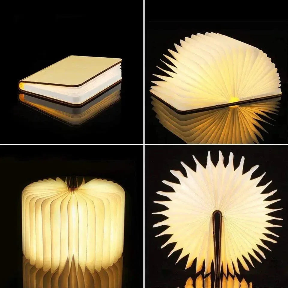 LED Wooden Book Lamp with Warm Light - Clarify.pk