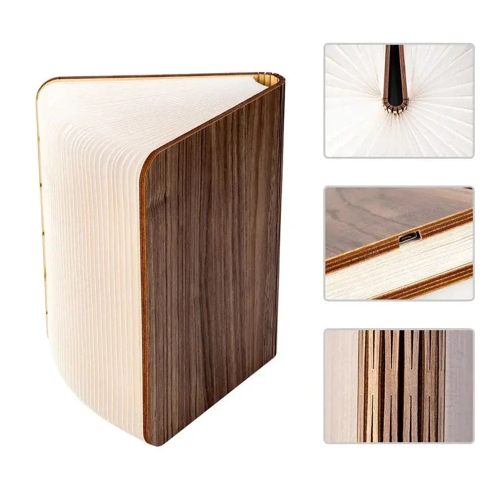 LED Wooden Book Lamp with Warm Light - Clarify.pk