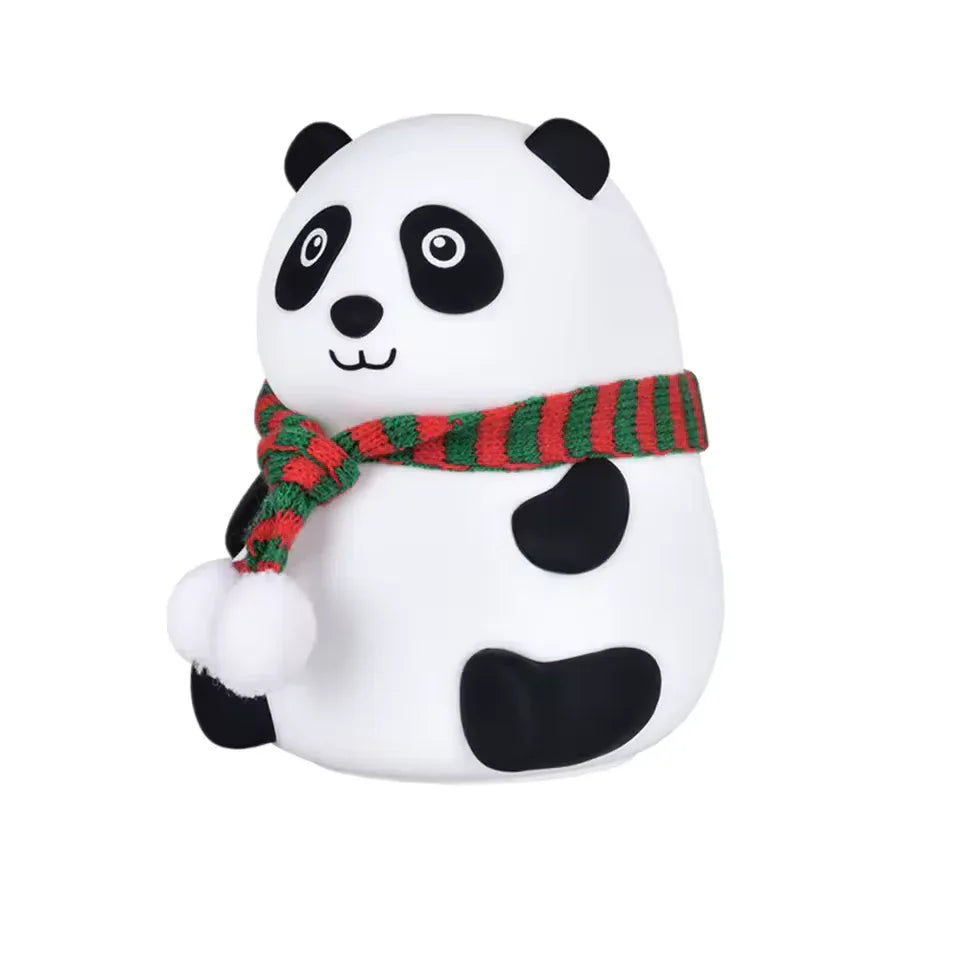 Cute Silicone Panda Lamp With Muffler - Night Light Lamp - Clarify.pk