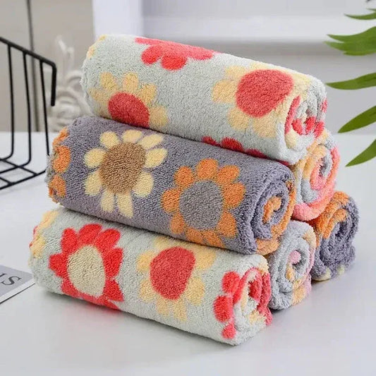 Floral cotton Face Towels - Soft 5pc Set