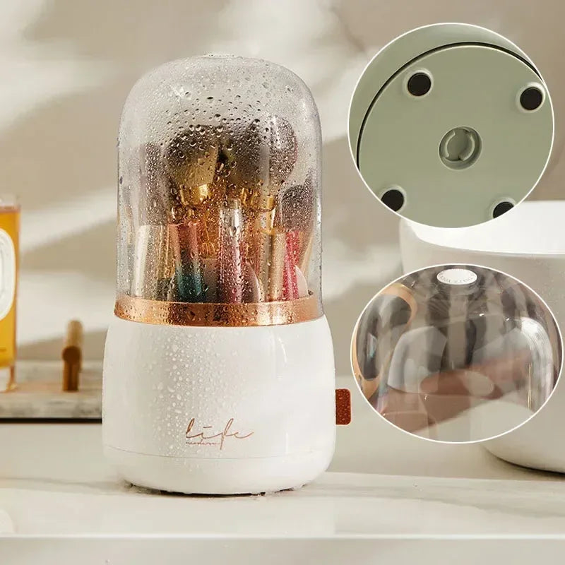 360° Rotating Makeup Organizer with Clear Cover - Clarify.pk
