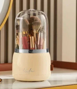 360° گھومنے والا میک اپ آرگنائزر صاف کور کے ساتھ
