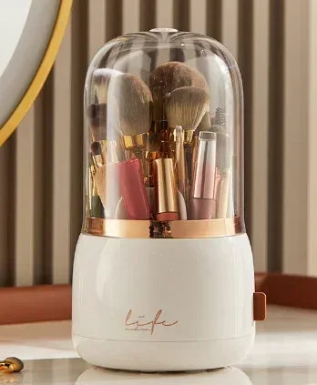 360° Rotating Makeup Organizer with Clear Cover - Clarify.pk