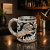 400ml Lion Metal Mug with Embossed Design