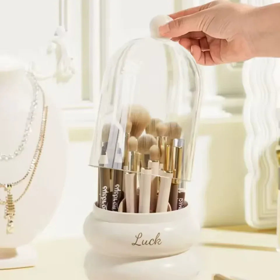 Dustproof Makeup Organizer with Lid - Stylish & Protective