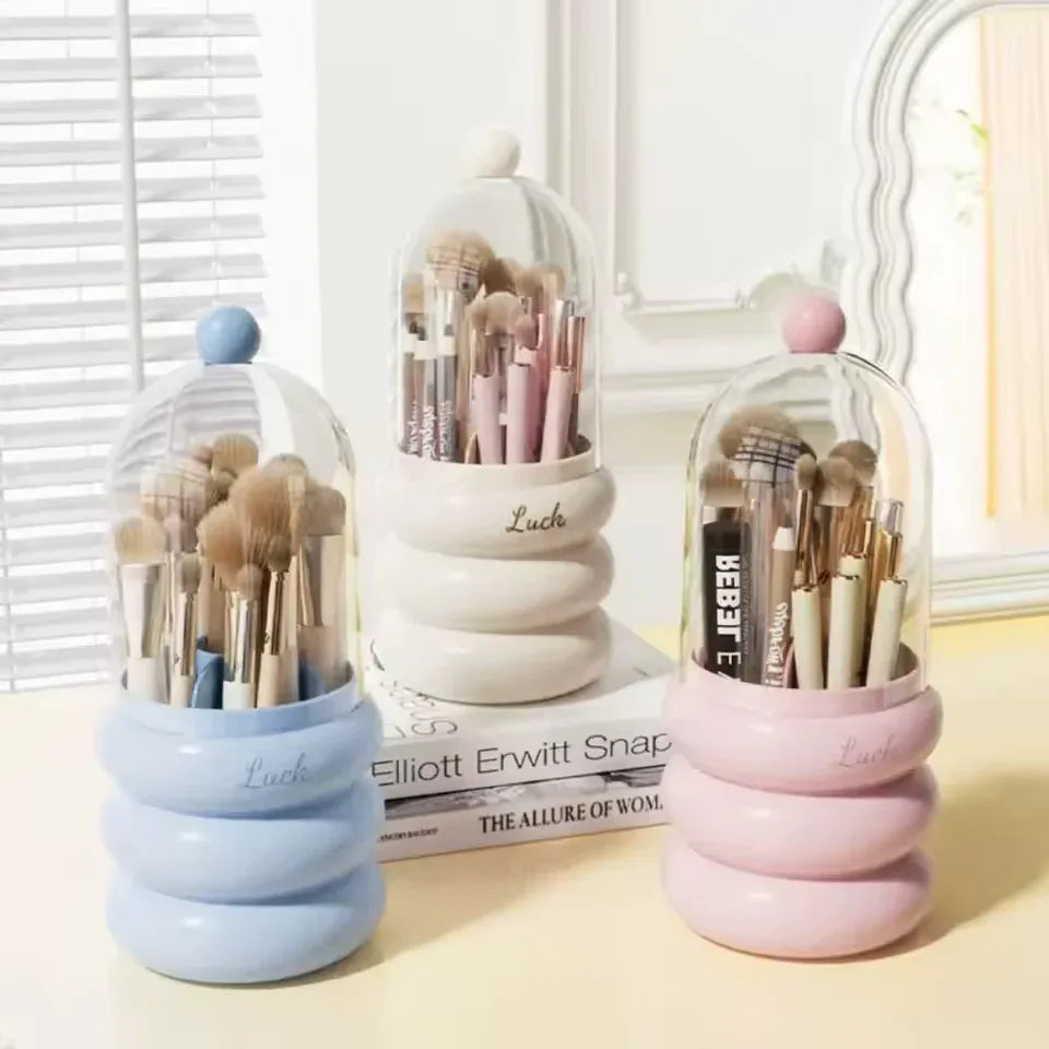 Dustproof Makeup Organizer with Lid - Stylish & Protective