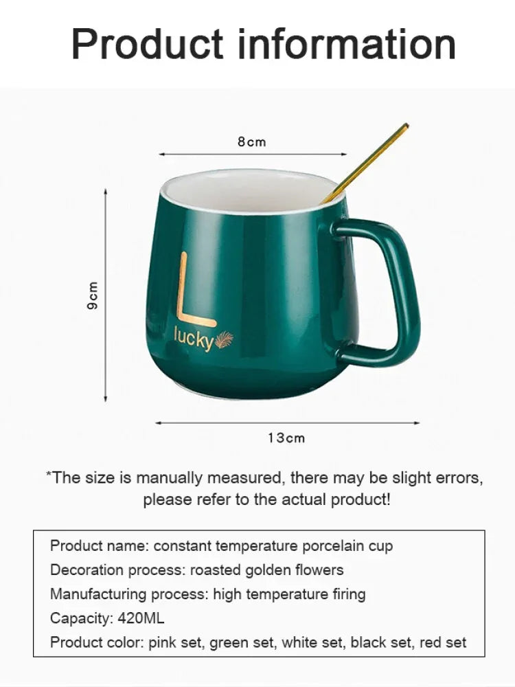 Ceramic Mug with Warmer - Stylish Coffee Set - Clarify.pk