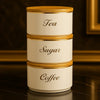 Luxury 3-Piece Round Tin Canister Set – Tea, Sugar & Coffee Storage - Clarify.pk