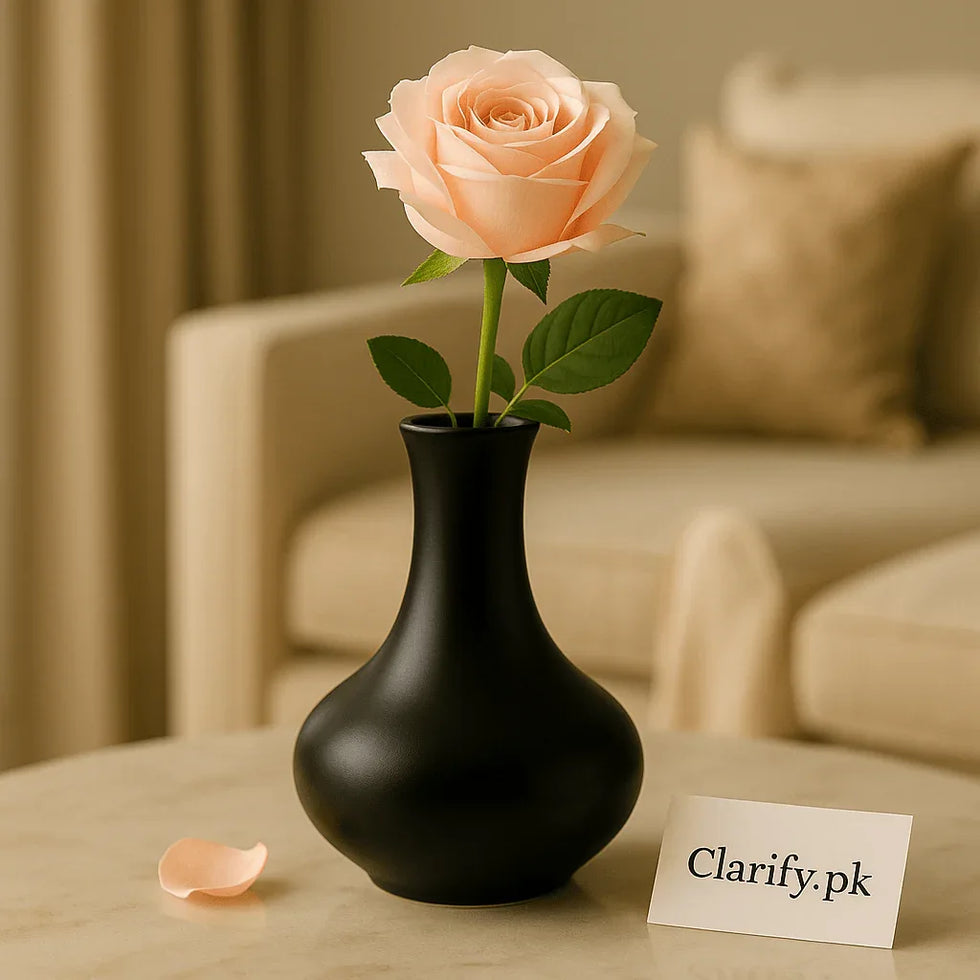Luxury Black Vase – Minimalist Decorative Flower Holder