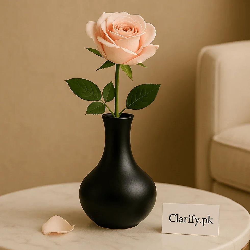 Luxury Black Vase – Minimalist Decorative Flower Holder